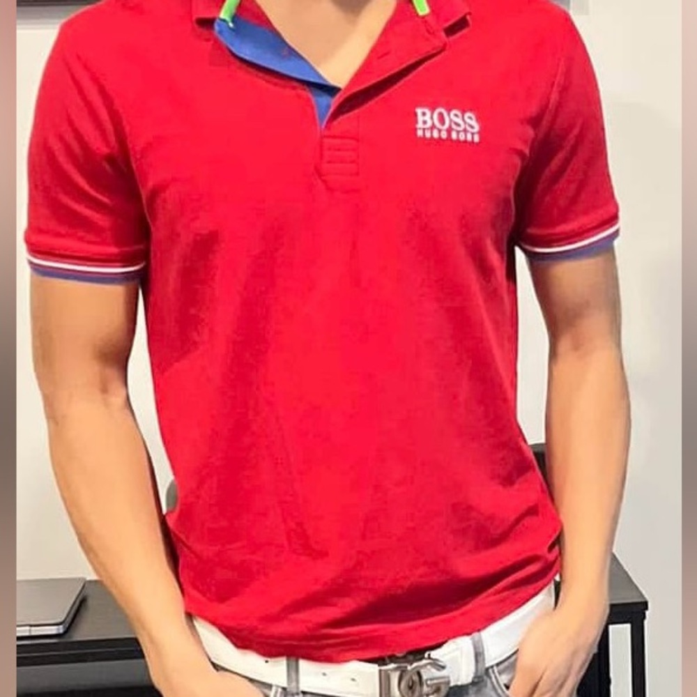 Boss Hugo Red Polo Shirt for Men